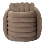 Pouf annodato in velluto crema SOFTY