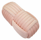 Panca Softy intrecciata in velluto rosa cm 90x45x45
