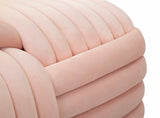 Panca Softy intrecciata in velluto rosa cm 90x45x45