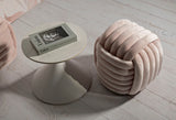 Pouf annodato in velluto crema SOFTY