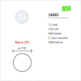 Fari Slim a Led da incasso per cartongesso Led da 24/18/12/6W