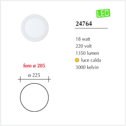 Fari Slim a Led da incasso per cartongesso Led da 24/18/12/6W
