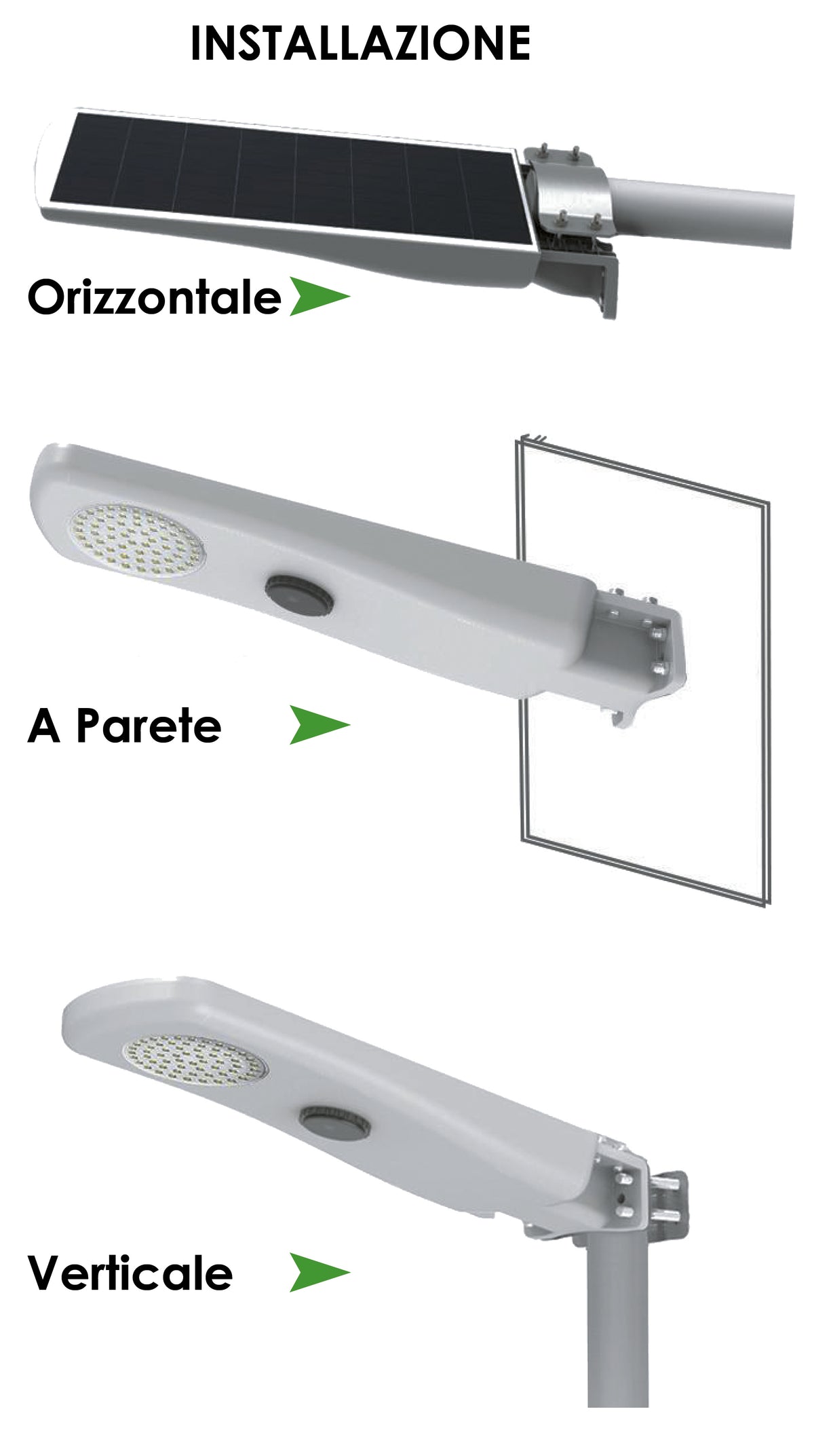 Lampione Solare da Esterno 2500 Lumen con Telecomando, Led 20w con Sensore - Alta luminosità