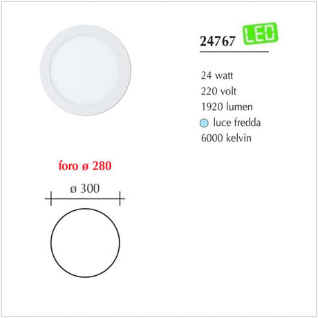 Fari Slim a Led da incasso per cartongesso Led da 24/18/12/6W