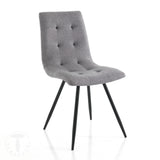 Sedia imbottita seduta imbottita rivestita in tessuto di colore Grigio Set 4 pezzi .