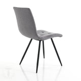 Sedia imbottita seduta imbottita rivestita in tessuto di colore Grigio Set 4 pezzi .