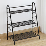 Portapiante in metallo verniciato nero con 3 ripiani Misura 63x31xh.72cm