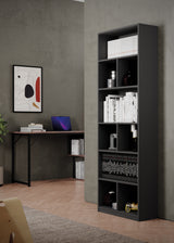 Libreria composta da 6 vani con 3 divisori, realizzata con pannello MDF rivestito melaminico Misure 60x24x180 cm
