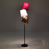 Lampada da terra lampada a 3 luci realizzati in tessuto colorato