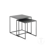 Set 2 tavolini struttura realizzata in acciaio verniciato antracite opaco