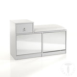 Scarpiera e panca due in un solo prodotto di colore Bianco