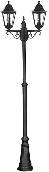 Lampione con 2 lanterne esagonali ideale per esterno IP44 Colore Nero Serie Classic