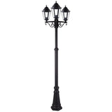 Lampione con 3 lanterne esagonali ideale per esterno IP44 Colore Nero Serie Classic