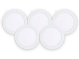 Faretti LED da incasso rotondi, Confezione da 5Pezzi, extrapiatti, facile installazione, con trasformatori inclusi Disponibile da 6/12/18/24W