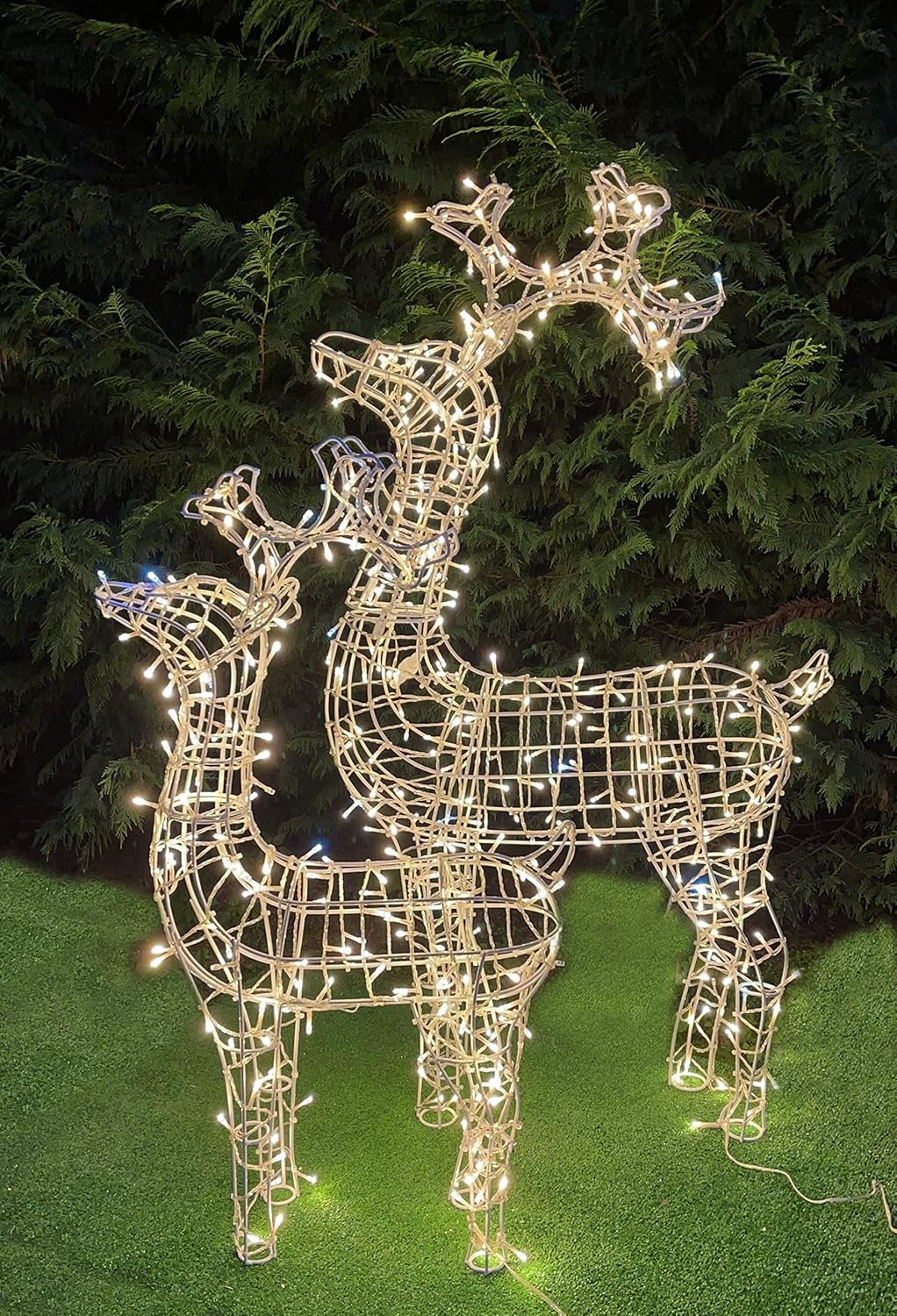 Renna 3D con stringa luminosa H.120cm