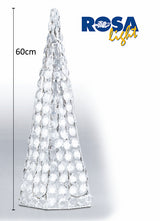 ALBERO 3D CON LUCI A LED BIANCO FREDDO CON APPLICAZIONI IN ACRILICO EFFETTO DIAMOND IDEALE PER INTERINI E ESTERNO