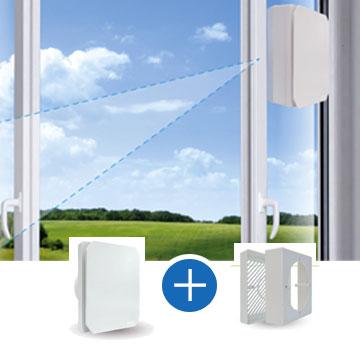 LUX319 Ø120 Aspiratore da parete con timer regolabile e apertura e chiusura automatica