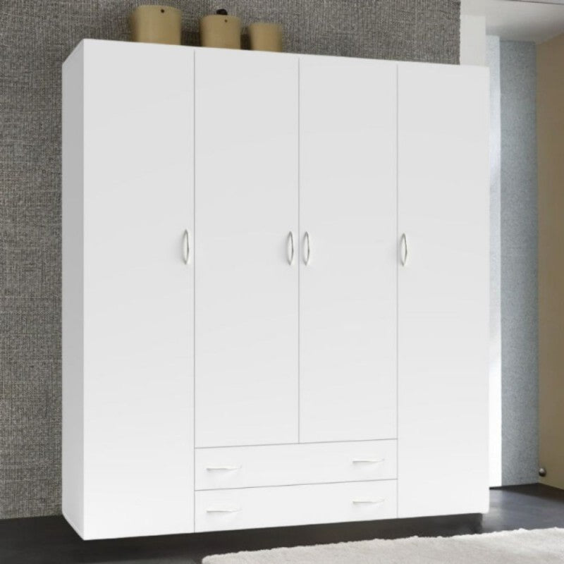 Armadio 4 ante 2 cassetti Seba 4 ante  colore bianco