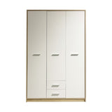 Armadio 3 ante 2 cassetti rovere bianco Nepo