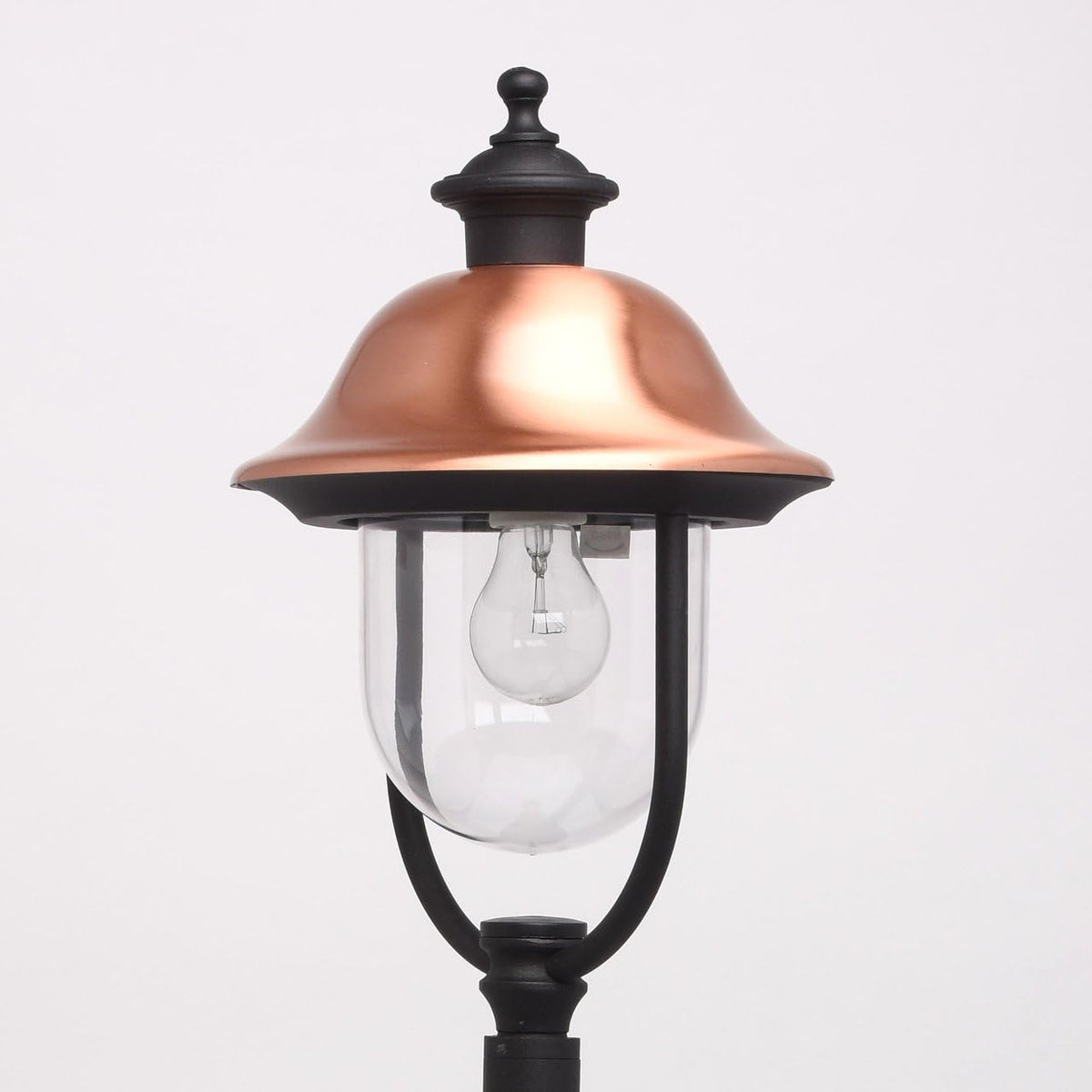 Lampioncino/Paletto da giardino con lampada copertura colore rame h.130cm.