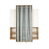 Guardaroba di colore rovere e bianco con Tenda Inclusa Misura 150x56x184h