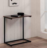 Tavolino / Scrivania Tavolo Porta Pc Computer Metallo Nero con piano di colore Noce 60x36x66cm