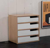 Cassettiera con Cassetti in Legno Paulownia e MDF