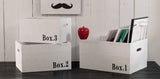 Set 3 Cassetti in legno Paulownia finitura bianco shabby