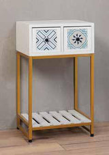 Consolle 2 Cassetti in Legno  Bianco 46x35x77 cm