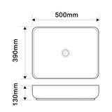 Lavabo da appoggio in ceramica 50x39x13 cm. bianco