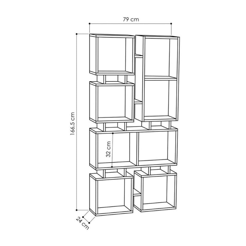 Libreria bifacciale Rail bianco 79x166,5