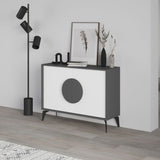 Madia 110 cm struttura colore antracite con ante bianche