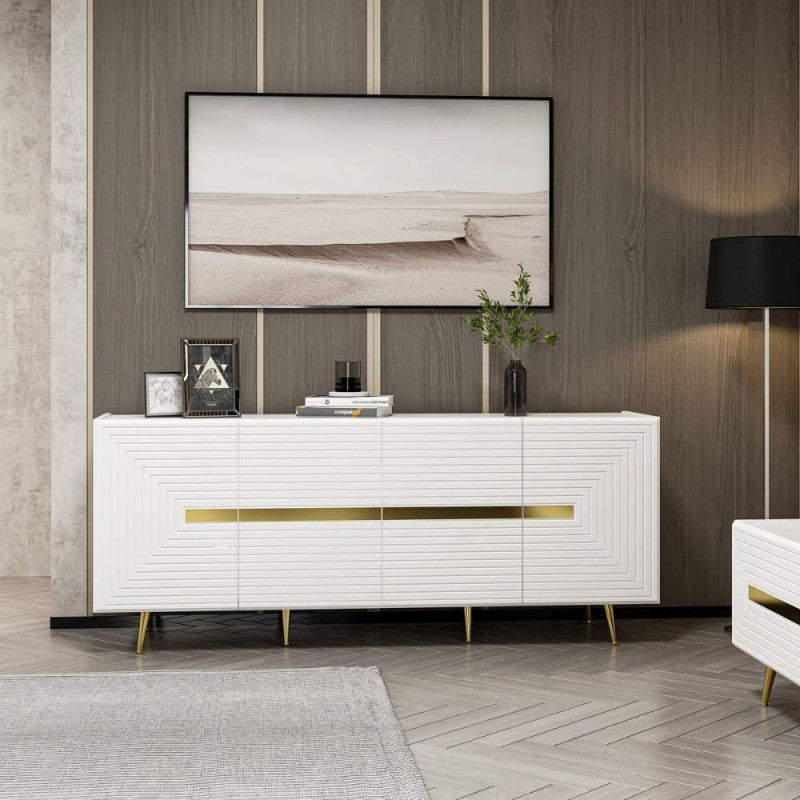 MADIA BIANCA 4 ANTE PARTICOLARI ORO 180X47X75H