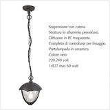 Lampada a sospensione con catena per esterni - scheda tecnica