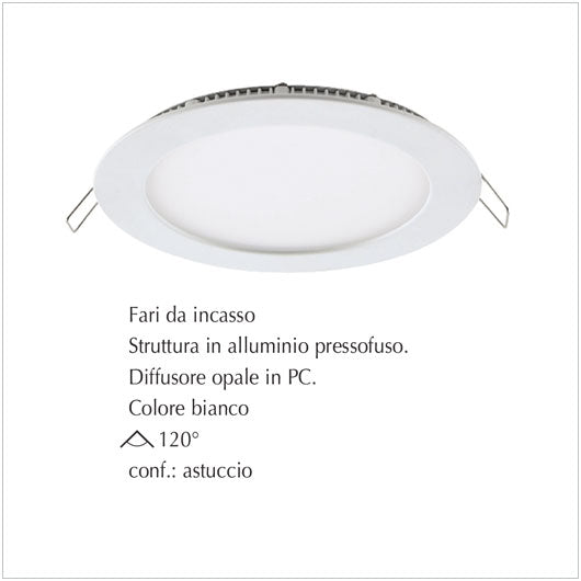 Fari Slim a Led da incasso per cartongesso Led da 24/18/12/6W