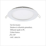 Fari Slim a Led da incasso per cartongesso Led da 24/18/12/6W
