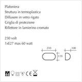 Plafoniera serie Tartaruga ideale per l'illuminazione di ambienti esterni - scheda tecnica