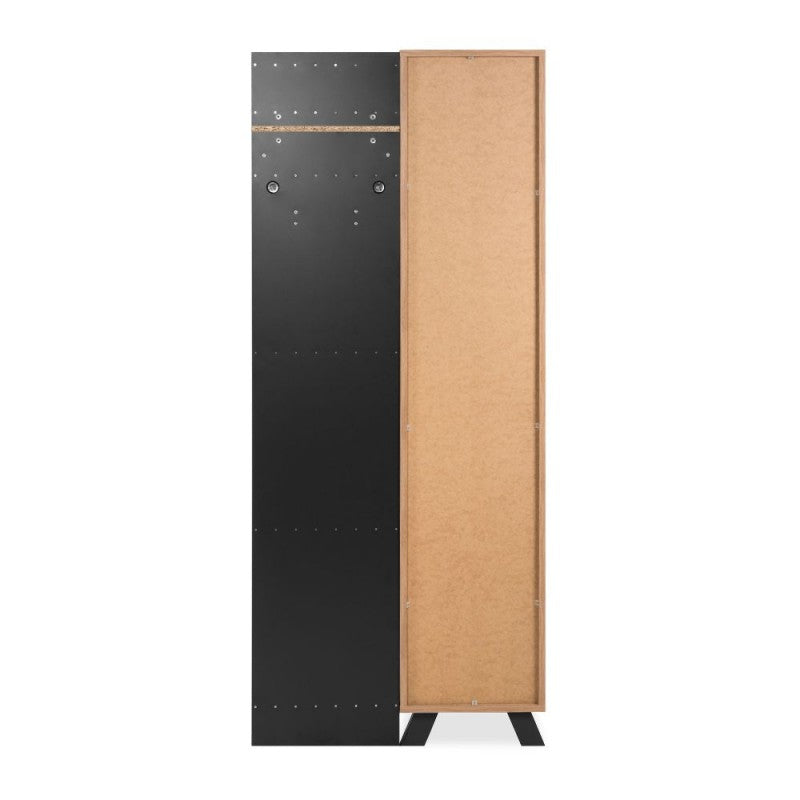 Mobile ingresso Medan cannettato con specchio e 4 ripiani interni