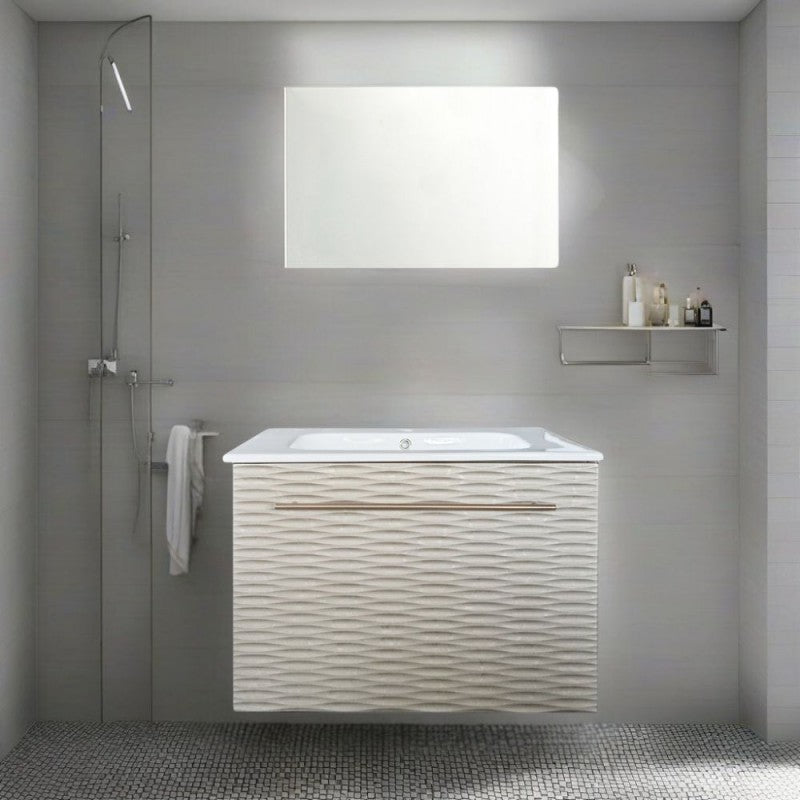 Mobile bagno 1 cassetto con frontale ondulato