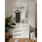 Mobile ingresso bianco con specchio