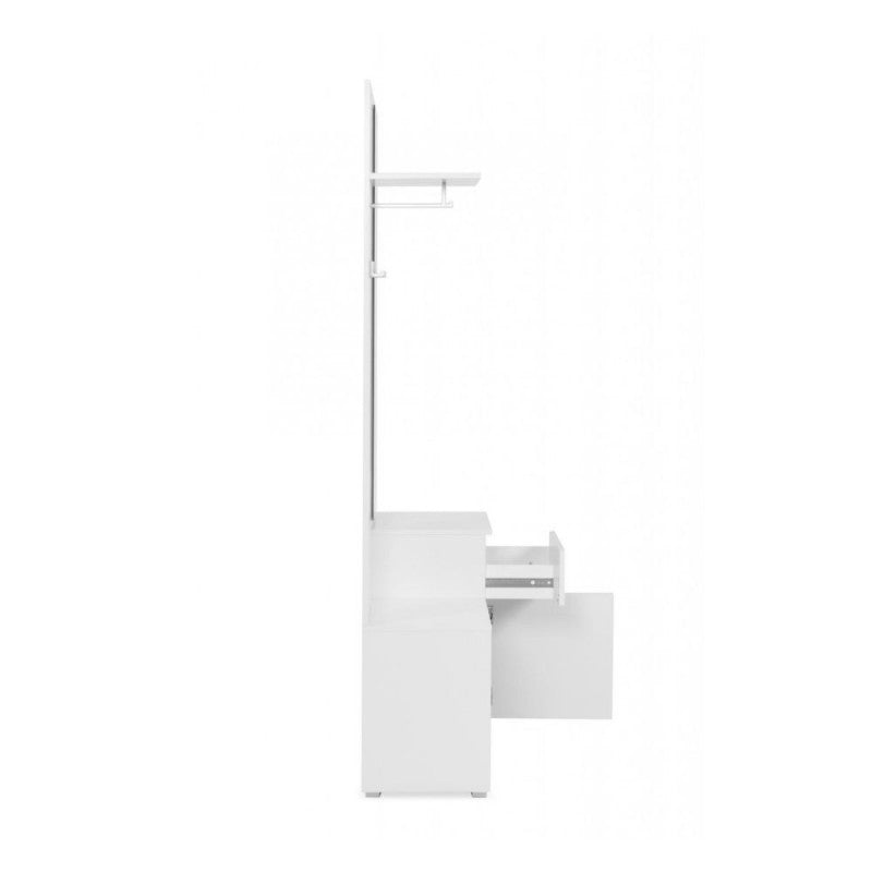 Mobile ingresso bianco con specchio