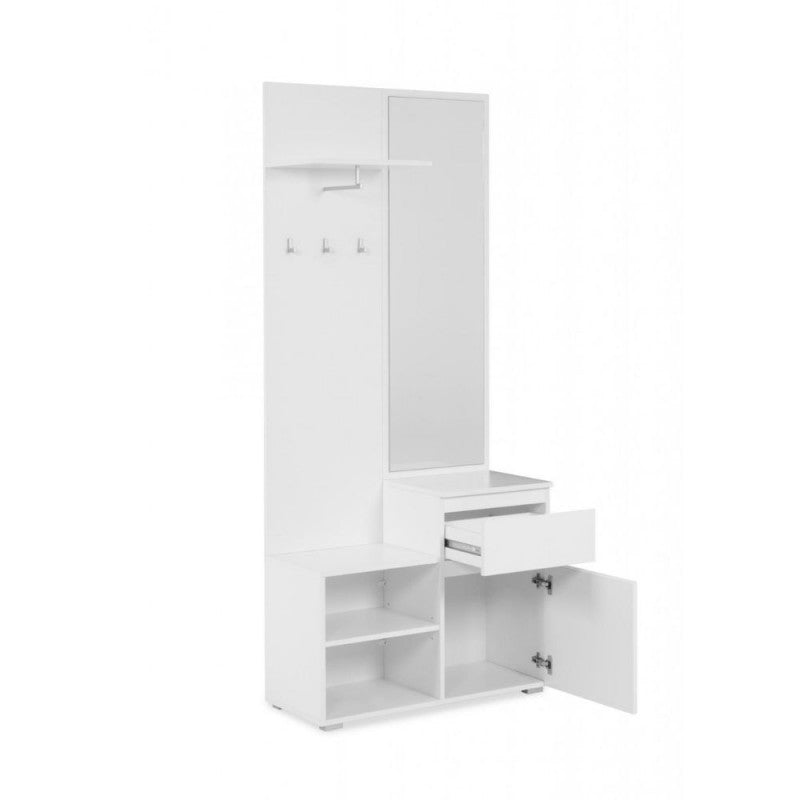 Mobile ingresso bianco con specchio