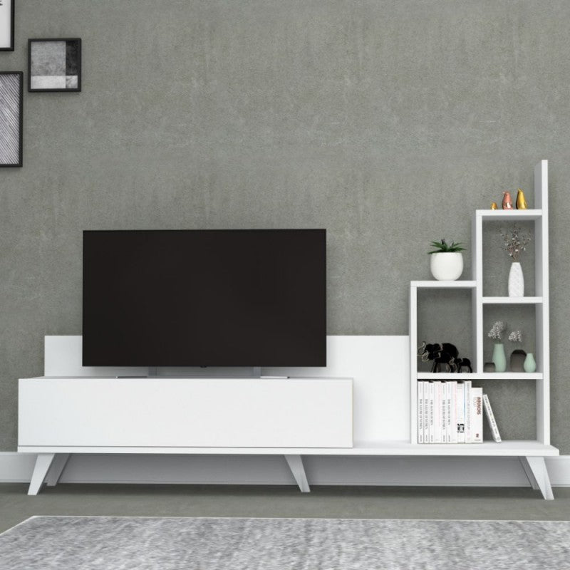 Mobile porta tv con libreria  bianco