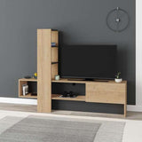 Mobile porta TV rovere antracite con anta a ribalta