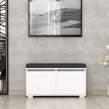 Scarpiera con pouff bianco nero Misure 80x35x42cm