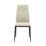 Sedia imbottita  in tessuto beige e struttura in metallo nero Set da 4 Pezzi