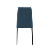 Sedia imbottita da pranzo in tessuto blu Set da 4 pezzi