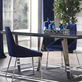 Sedia tessuto blu parliament Set 2 pezzi .
