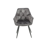 Sedia in velluto con struttura metallo nero- Set da 2 pezzi