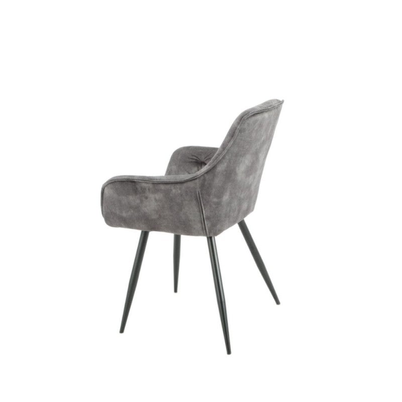 Sedia in velluto con struttura metallo nero- Set da 2 pezzi